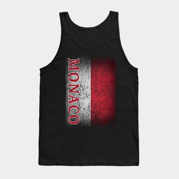 Monaco Flag Gift Women Men Children Monaco Retro Vintage Tank Top by Henry jonh